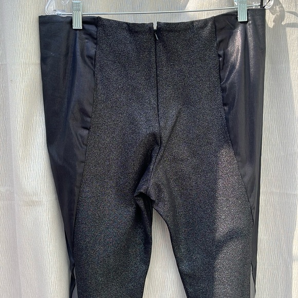 French Connection size 12 Sleek Black high rise coated pants zip front ankle - Picture 1 of 16